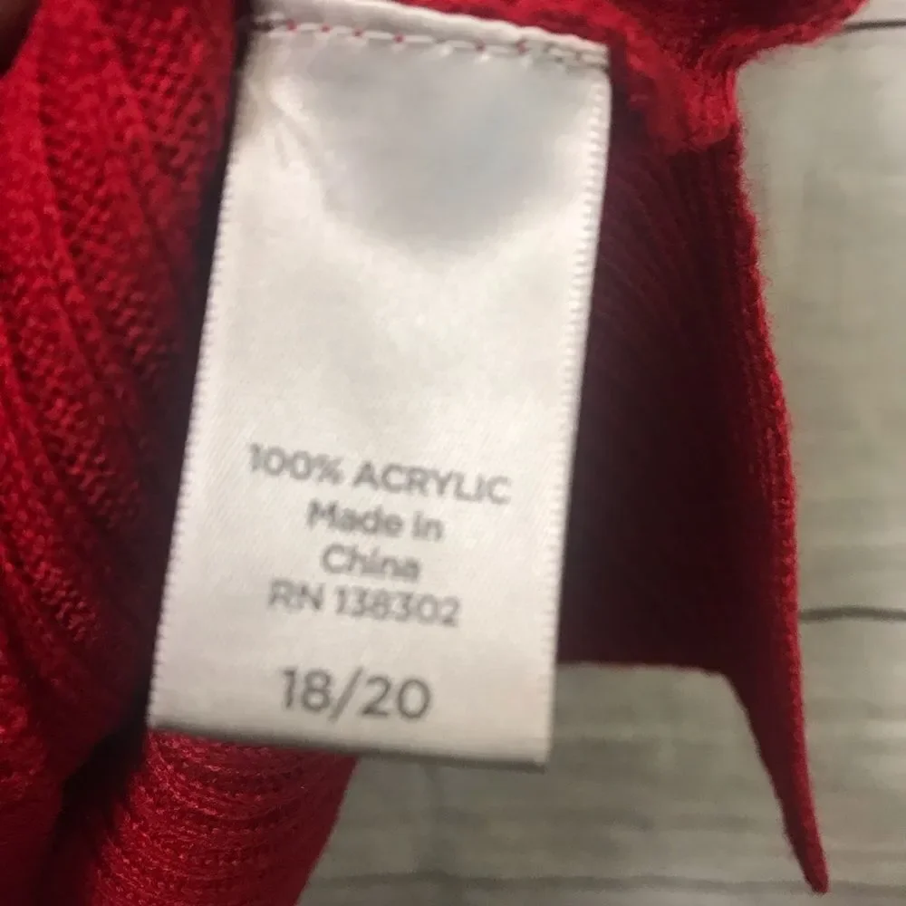 Avenue 3/4 Sleeve Hi-Lo Sweater| Red| Size 18/20 - Picture 7 of 9